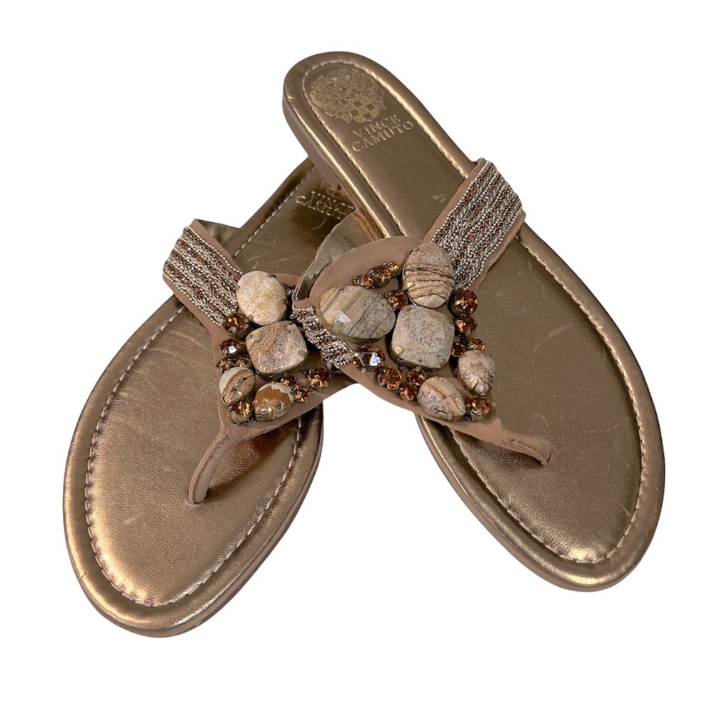 VINCE CAMUTO Sandals Malloy Gem Detail Cape Strap Thongs 9.5